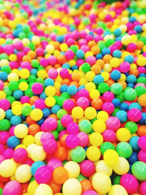 Photo vue rapprochée des bonbons colorés