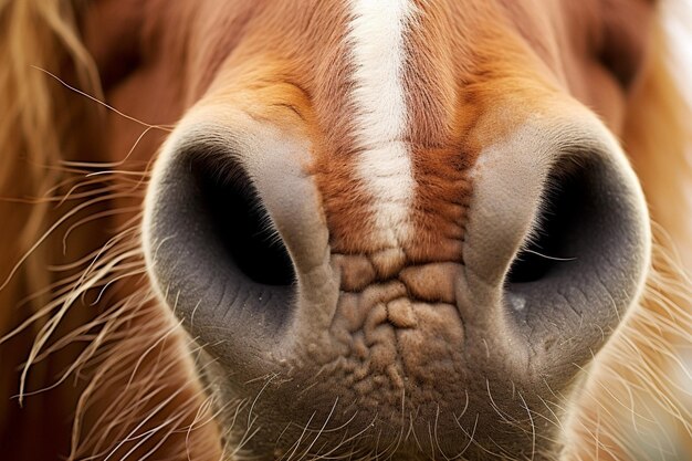 Photo vue rapprochée de la bouche d'un cheval avec des morceaux et des rênes