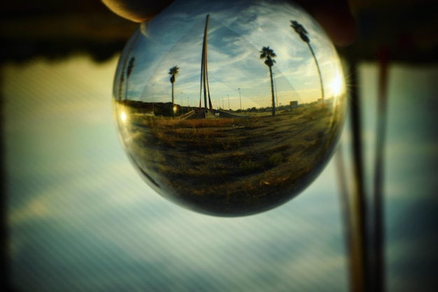 Photo vue rapprochée de la boule de cristal