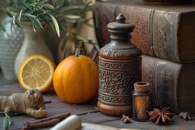 Vue rapprochée d'une bouteille de parfum sur une table à l'intérieur