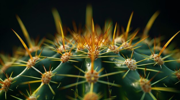 Photo vue rapprochée d'un cactus avec des gouttes de rosée