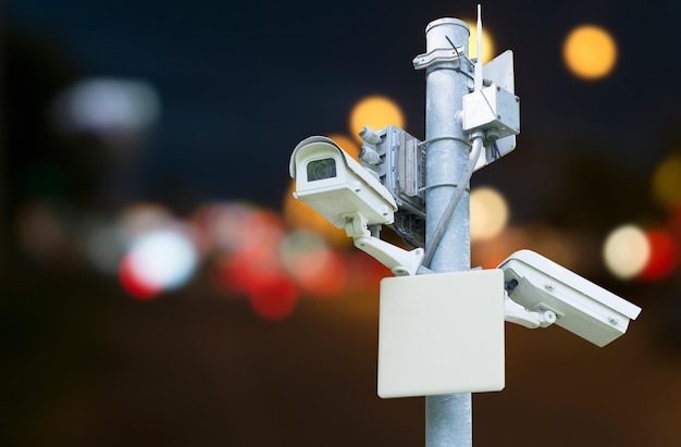Vue rapprochée de la caméra de sécurité