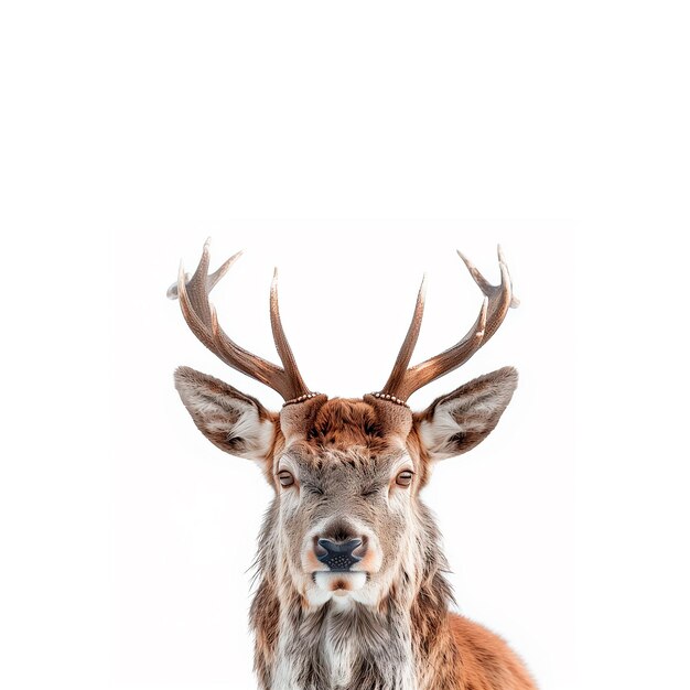 Photo vue rapprochée d'un cerf avec des cornes ai générative