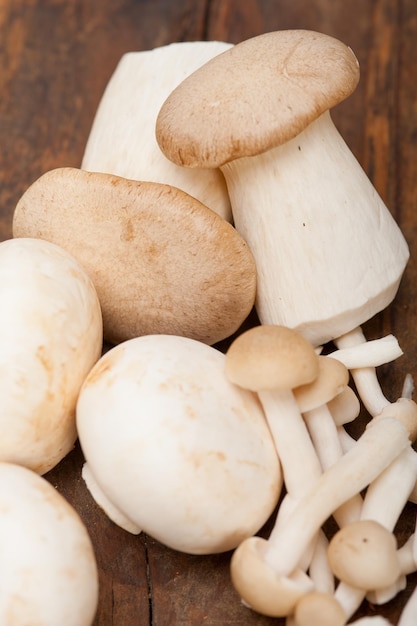 Vue rapprochée des champignons sur la table