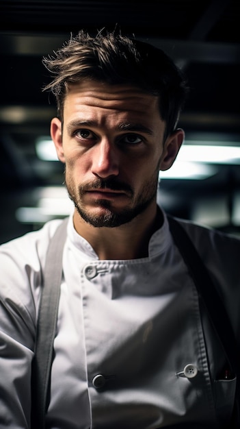 Photo vue rapprochée d'un chef en train de cuisiner