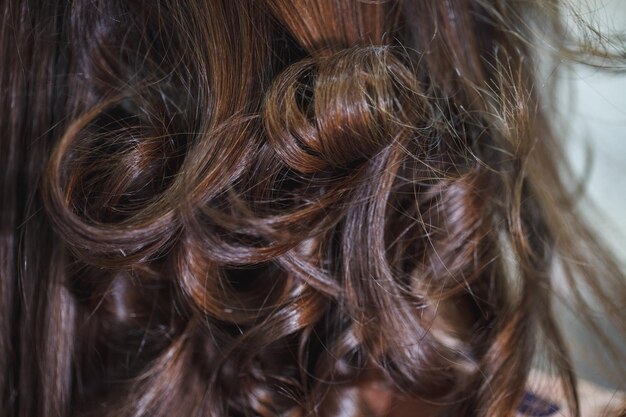 Photo vue rapprochée des cheveux bruns