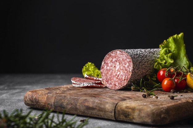 vue rapprochée concept de salami délicieux haute qualité et résolution concept de photo magnifique