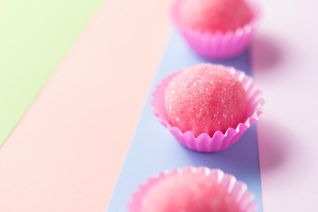 Photo vue rapprochée des cupcakes sur la table