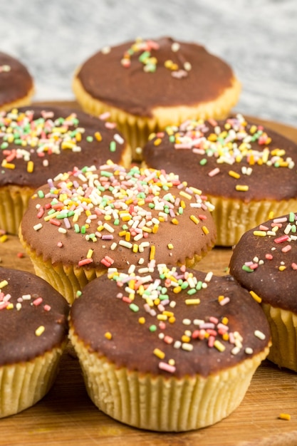 Vue rapprochée des cupcakes sur la table