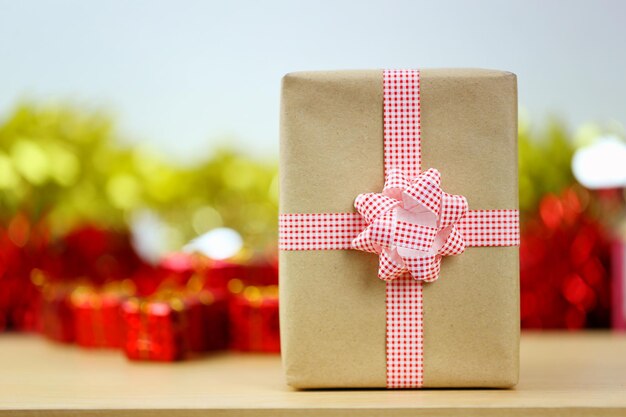 Photo vue rapprochée de la décoration de noël sur la boîte