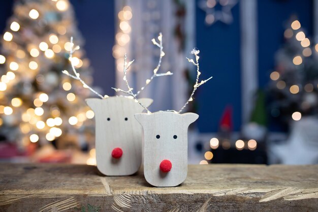 Photo vue rapprochée de la décoration de noël sur la table