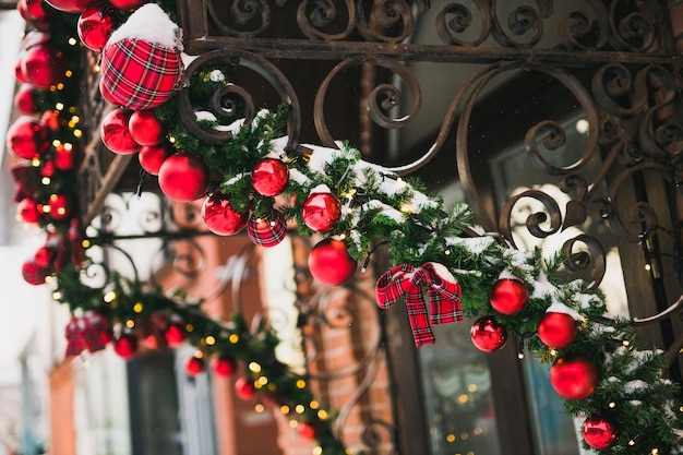 Photo vue rapprochée des décorations de noël