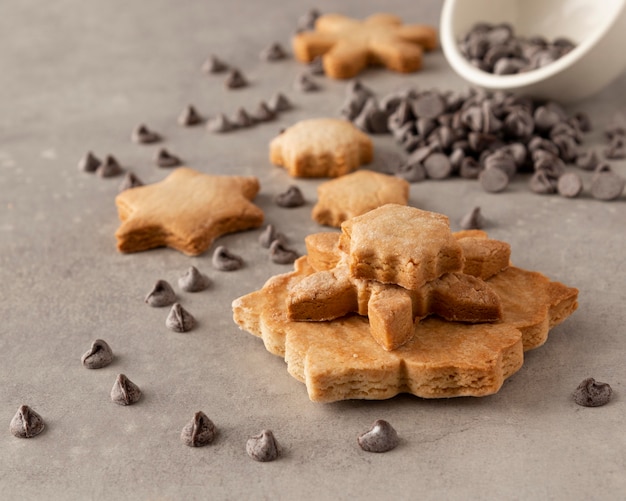 Vue rapprochée de délicieux cookies