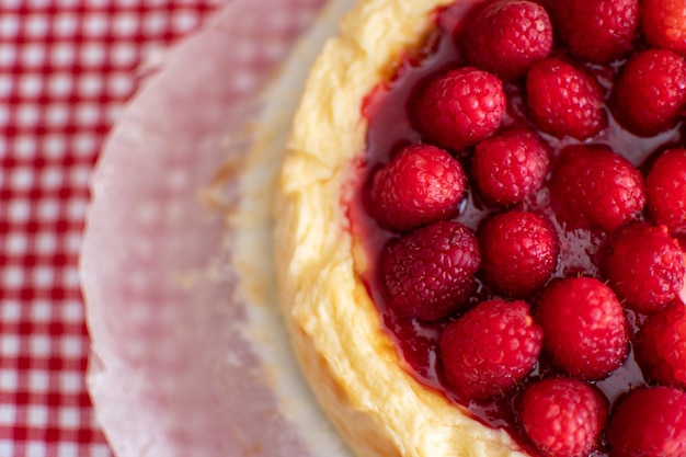 Vue rapprochée d'un délicieux gâteau au fromage fait maison