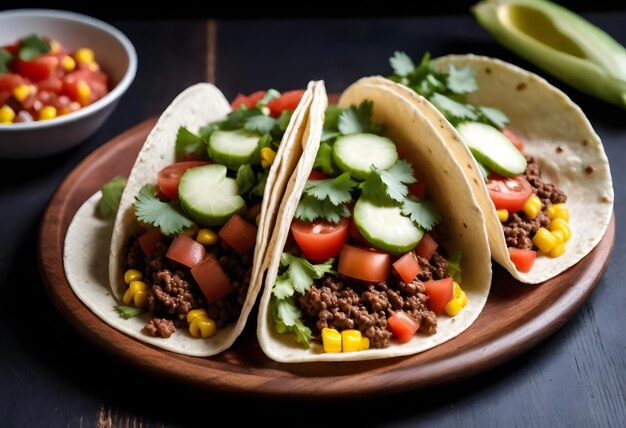 Photo vue rapprochée des délicieux tacos