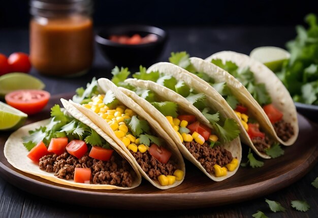 Photo vue rapprochée des délicieux tacos