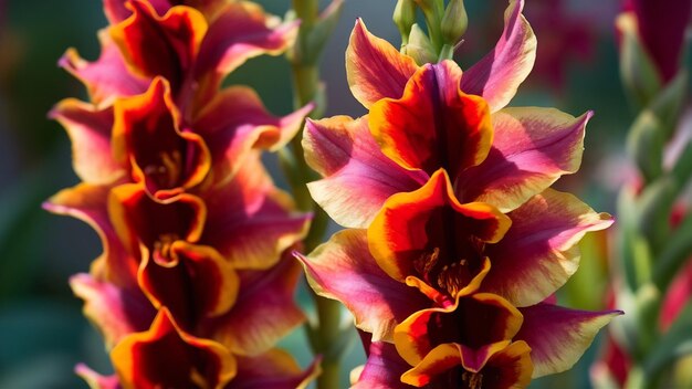 Photo vue rapprochée des détails de la fleur de gladiole