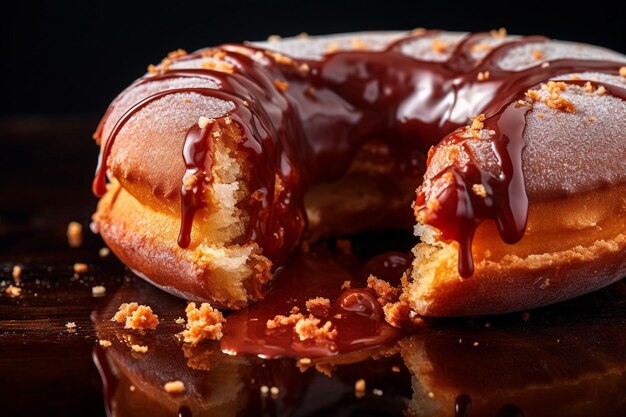 Vue rapprochée d'un donut torréfié sur un feu de camp