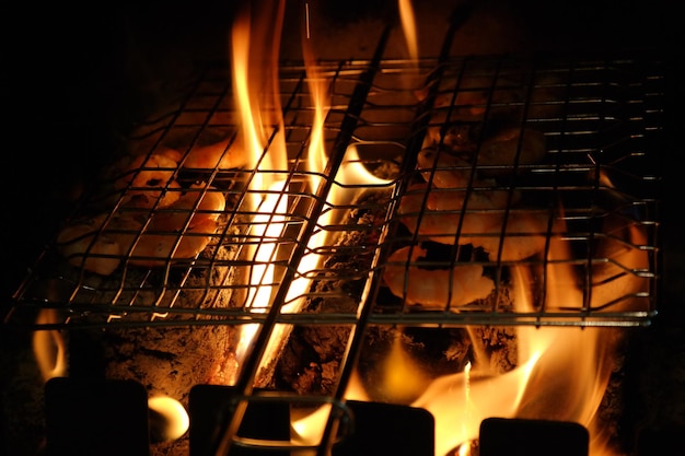 Vue rapprochée du barbecue