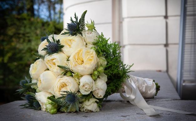 Photo vue rapprochée du bouquet de roses