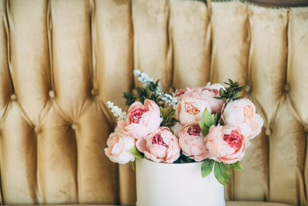 Photo vue rapprochée du bouquet de roses