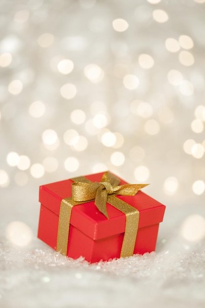 Vue rapprochée du cadeau de Noël