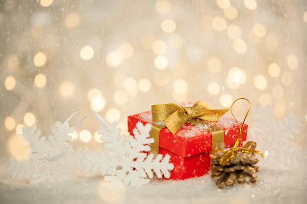 Vue rapprochée du cadeau de Noël