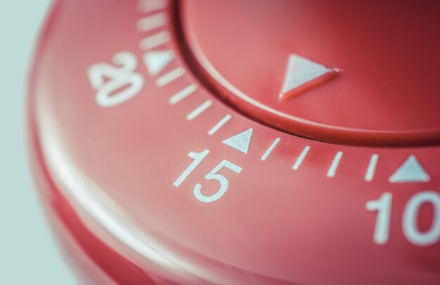 Photo vue rapprochée du chronomètre rouge