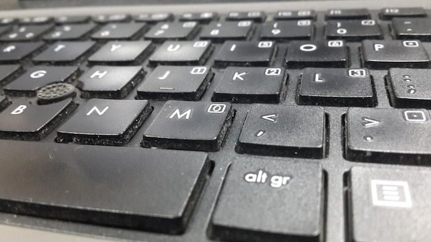 Photo vue rapprochée du clavier de l'ordinateur