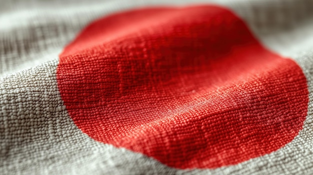 Vue rapprochée du drapeau ondulé du Japon
