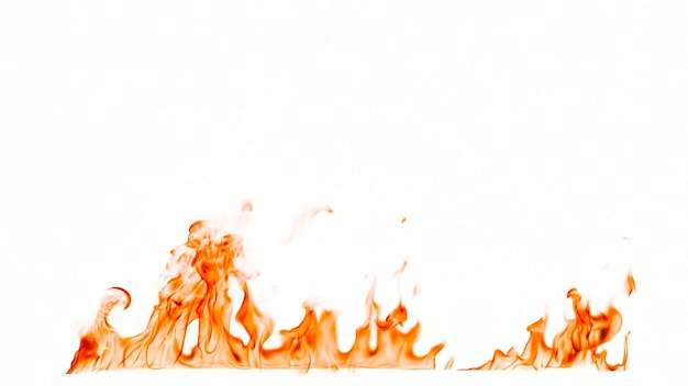 Photo vue rapprochée du feu sur fond blanc