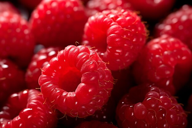 Photo vue rapprochée du framboise rouge