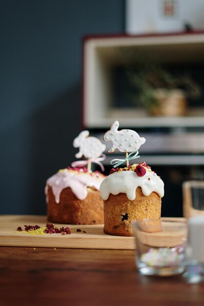 Vue rapprochée du gâteau sur la table