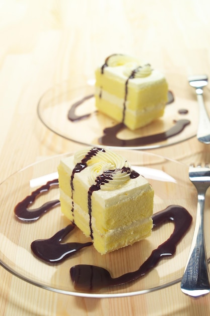 Vue rapprochée du gâteau sur la table