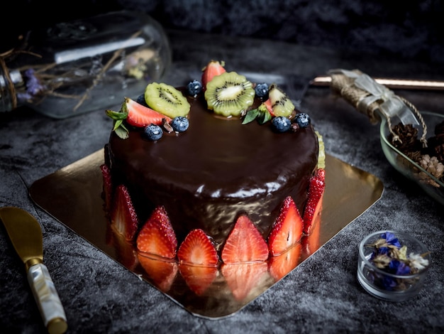 Vue rapprochée du gâteau