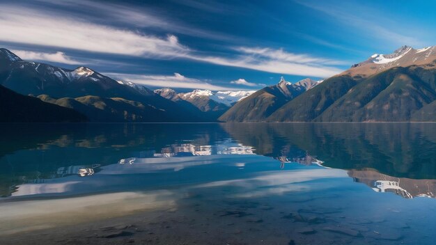 Vue rapprochée du lac Marian et des montagnes en Nouvelle-Zélande