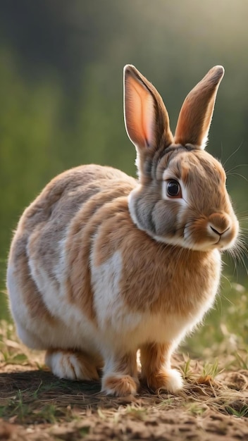 Photo vue rapprochée du magnifique lapin isolé