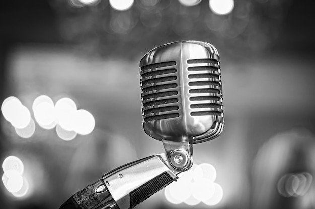 Vue rapprochée du microphone