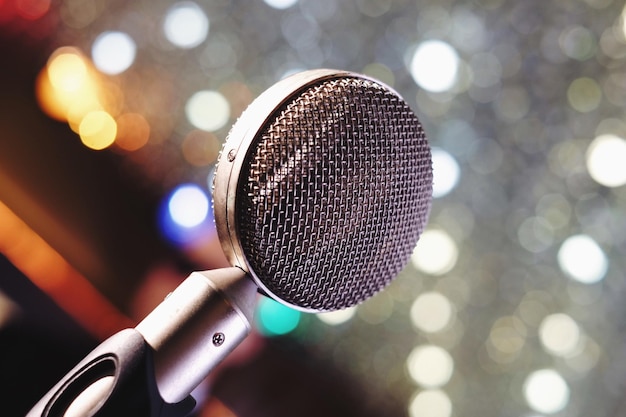 Vue rapprochée du microphone