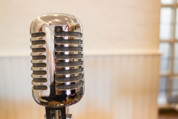 Vue rapprochée du microphone