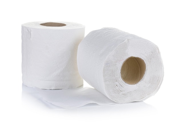 Vue rapprochée du papier tissu sur fond blanc