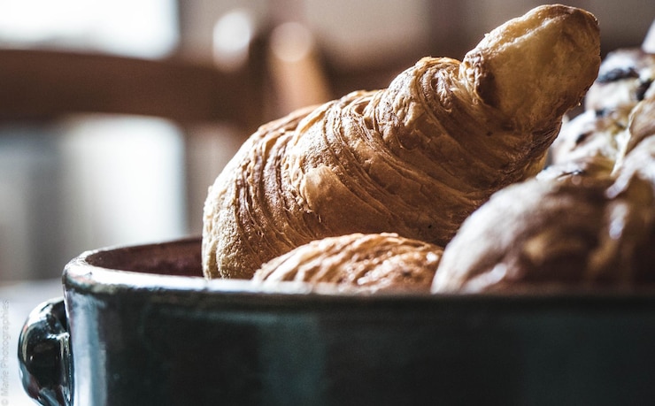 Photo vue rapprochée du petit déjeuner sur la table