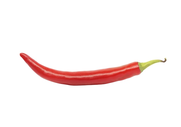 Vue rapprochée du piment rouge sur fond blanc