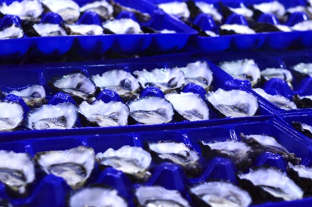 Photo vue rapprochée du poisson destiné à la vente sur le marché