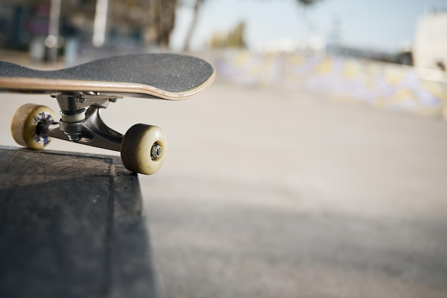 Photo vue rapprochée du skateboard