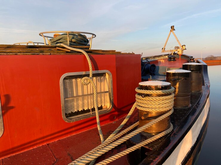 Photo vue rapprochée du vaisseau rouge contre le ciel