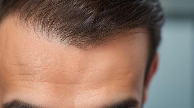 Vue rapprochée du visage d'un homme avec une barbe et des sourcils