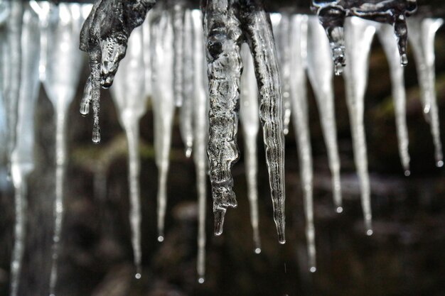 Photo vue rapprochée de l'eau gelée