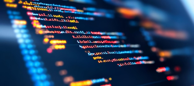 Vue rapprochée d'un écran d'ordinateur affichant le code de programmation Javascript Css et Html