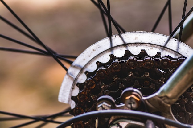 Photo vue rapprochée de l'équipement de vélo